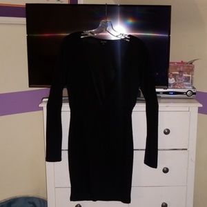 Black V neck dress